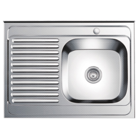 Мойка из нержавеющей стали накладная 60x80 см Ledeme L68060-R декор